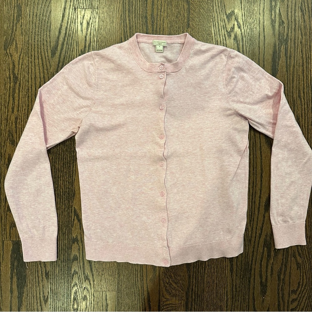 J. Crew Cotton Caryn Cardigan Heathered Pink Medium